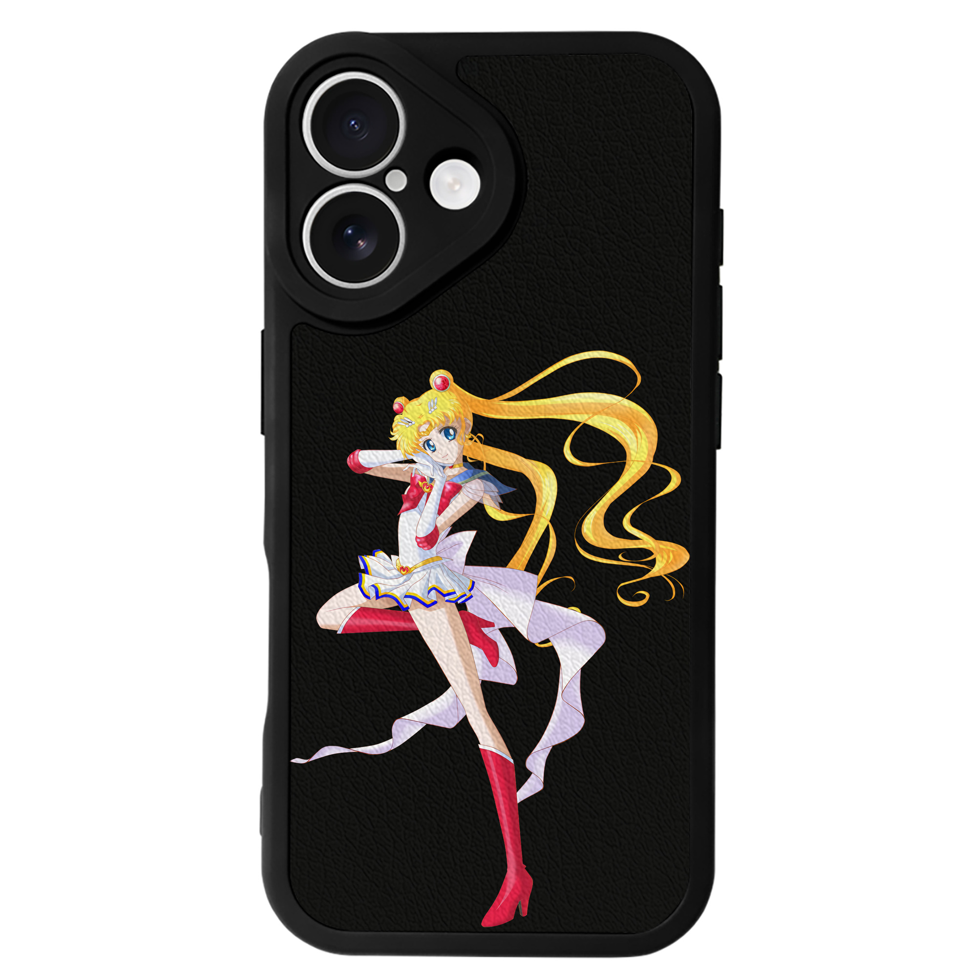 （画像用） 美少女戦士セーラームーン 月野 うさぎ つきの うさぎ Sailor Moon Tsukino Usagi 【iPhone 16シリーズ対応】シリコンスマホケース（レザー調） 材質：シリコン